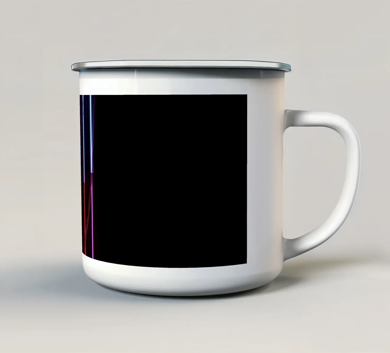 Cinque barre luminose al neon graduali con filo su nero tazza in smalto da DesignDoodle