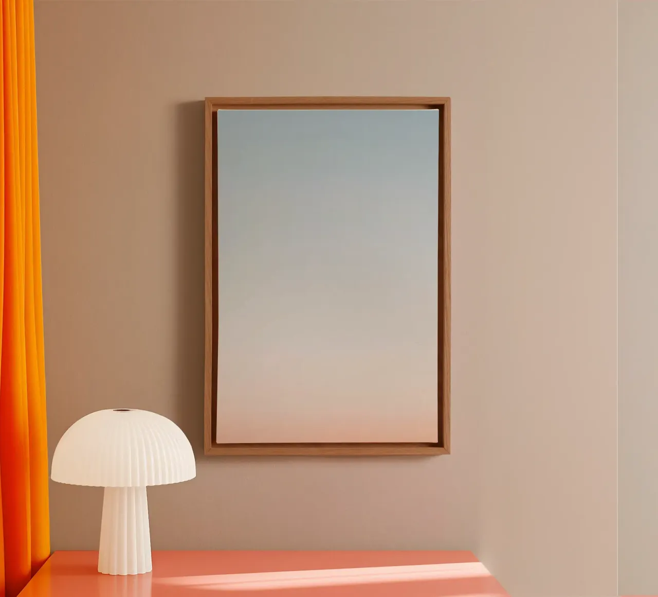 Gradiente di blu e pesca tela con Cornice a cassetta da DesignDoodle
