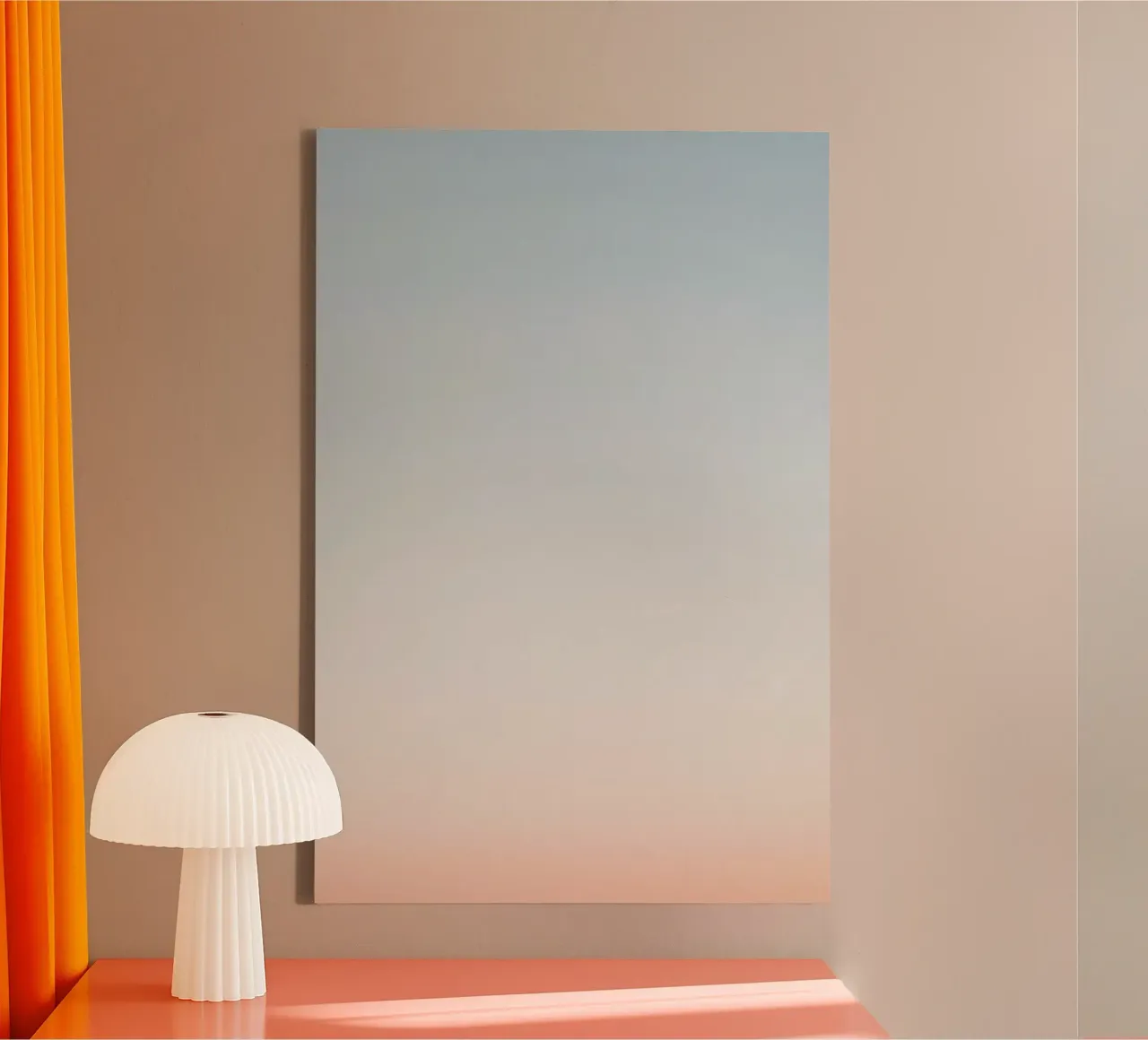 Gradiente di blu e pesca tela con Cornice a cassetta da DesignDoodle