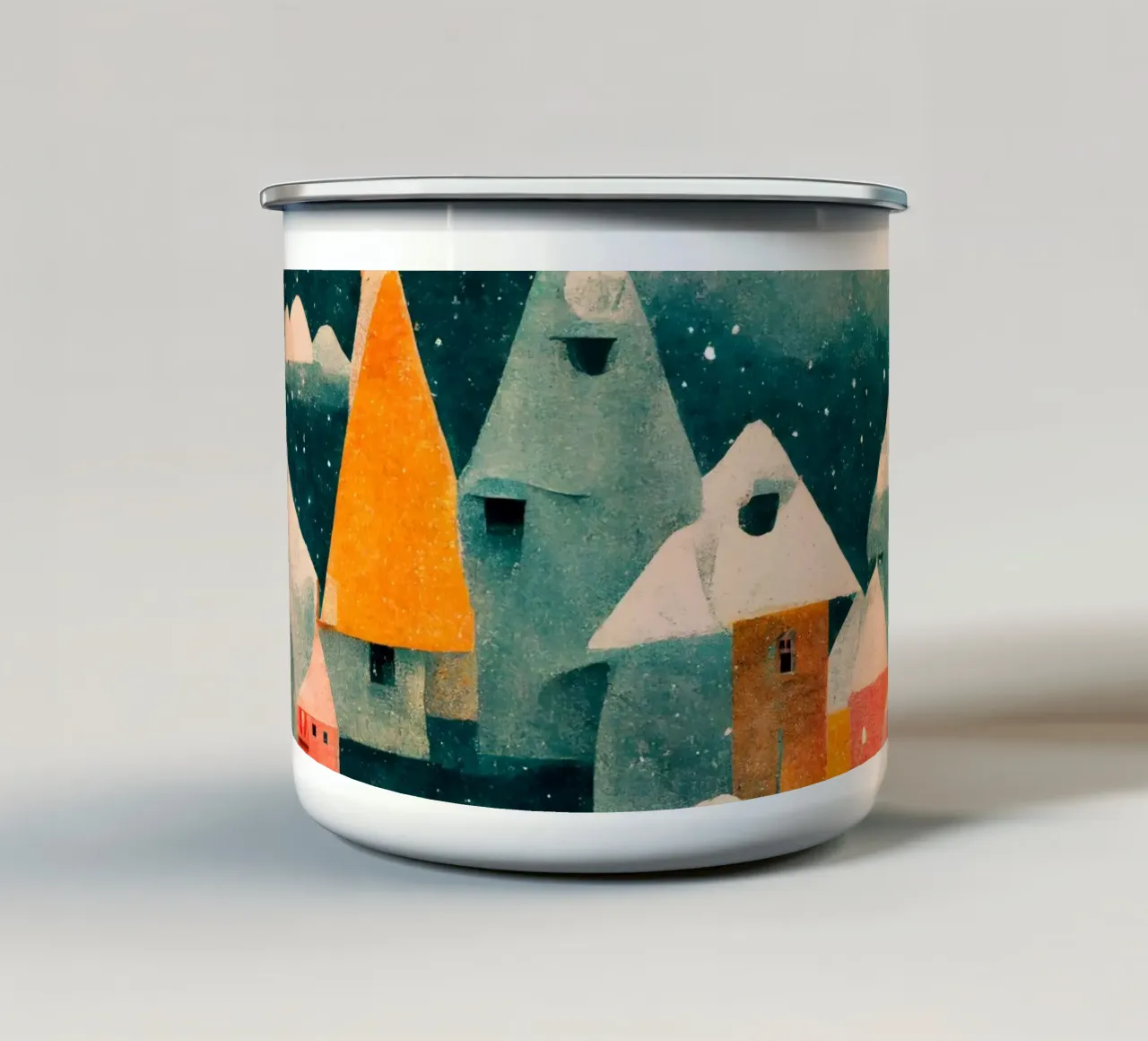 Tiny Town And Moon tazza in smalto da treechild