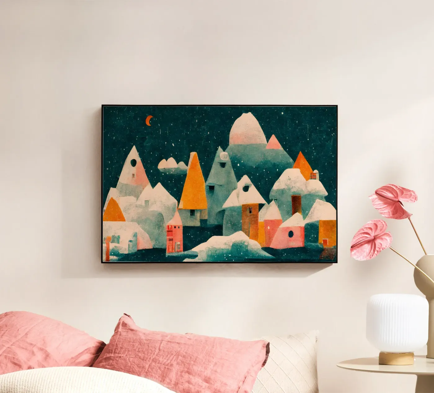 Tiny Town And Moon Acryl-Glas von treechild