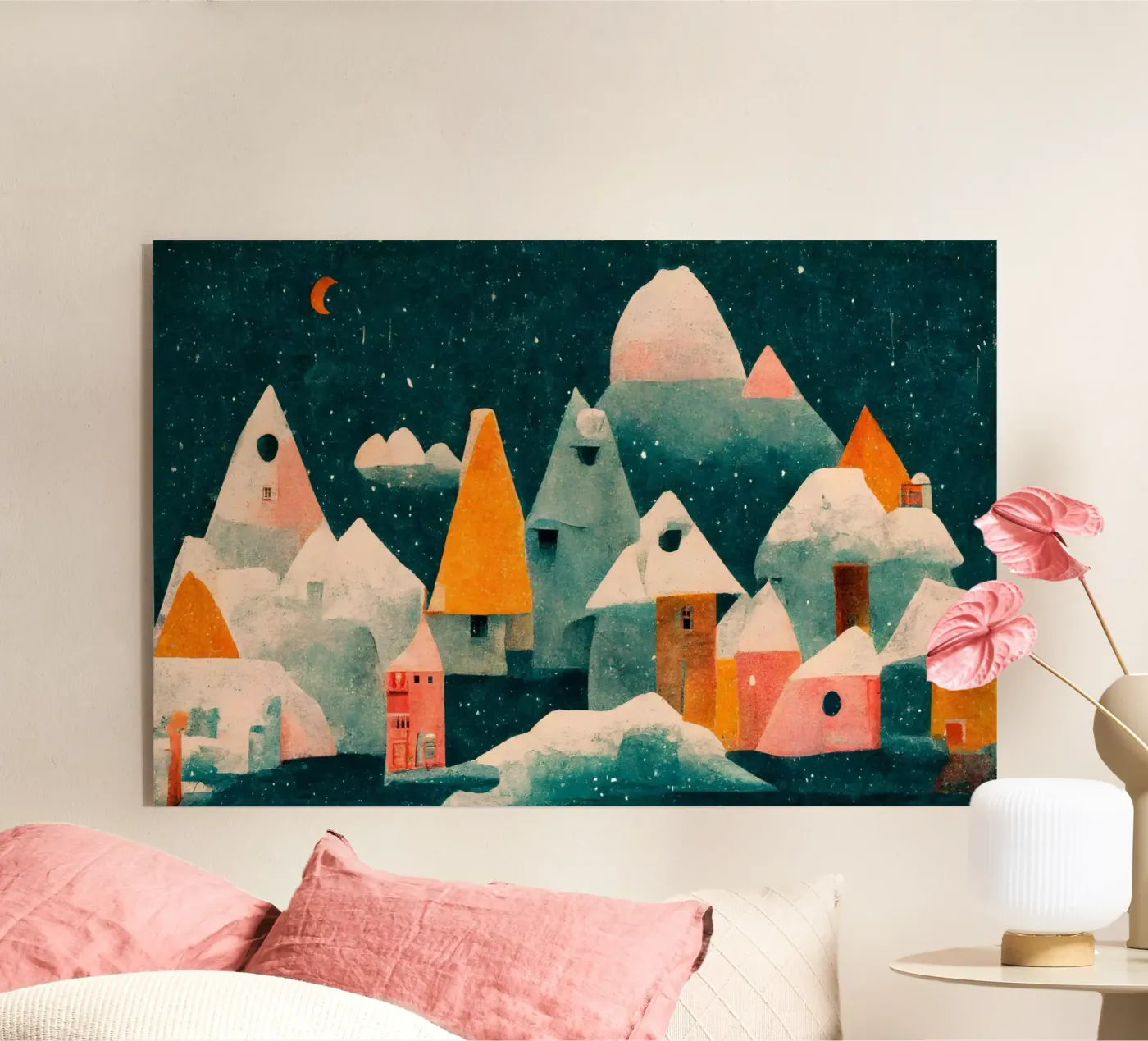 Tiny Town And Moon Acryl-Glas von treechild