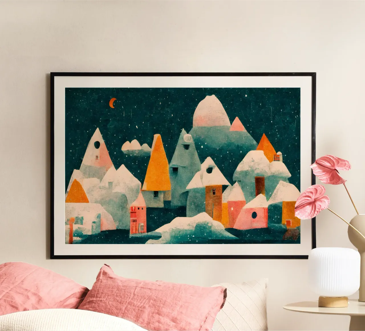 Tiny Town And Moon poster da treechild