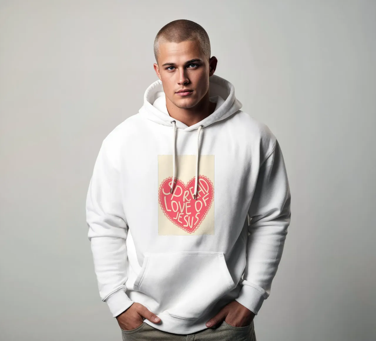 Diffondere l'amore di Gesù Cuore cristiano Poster felpa con cappuccio da vintagepod