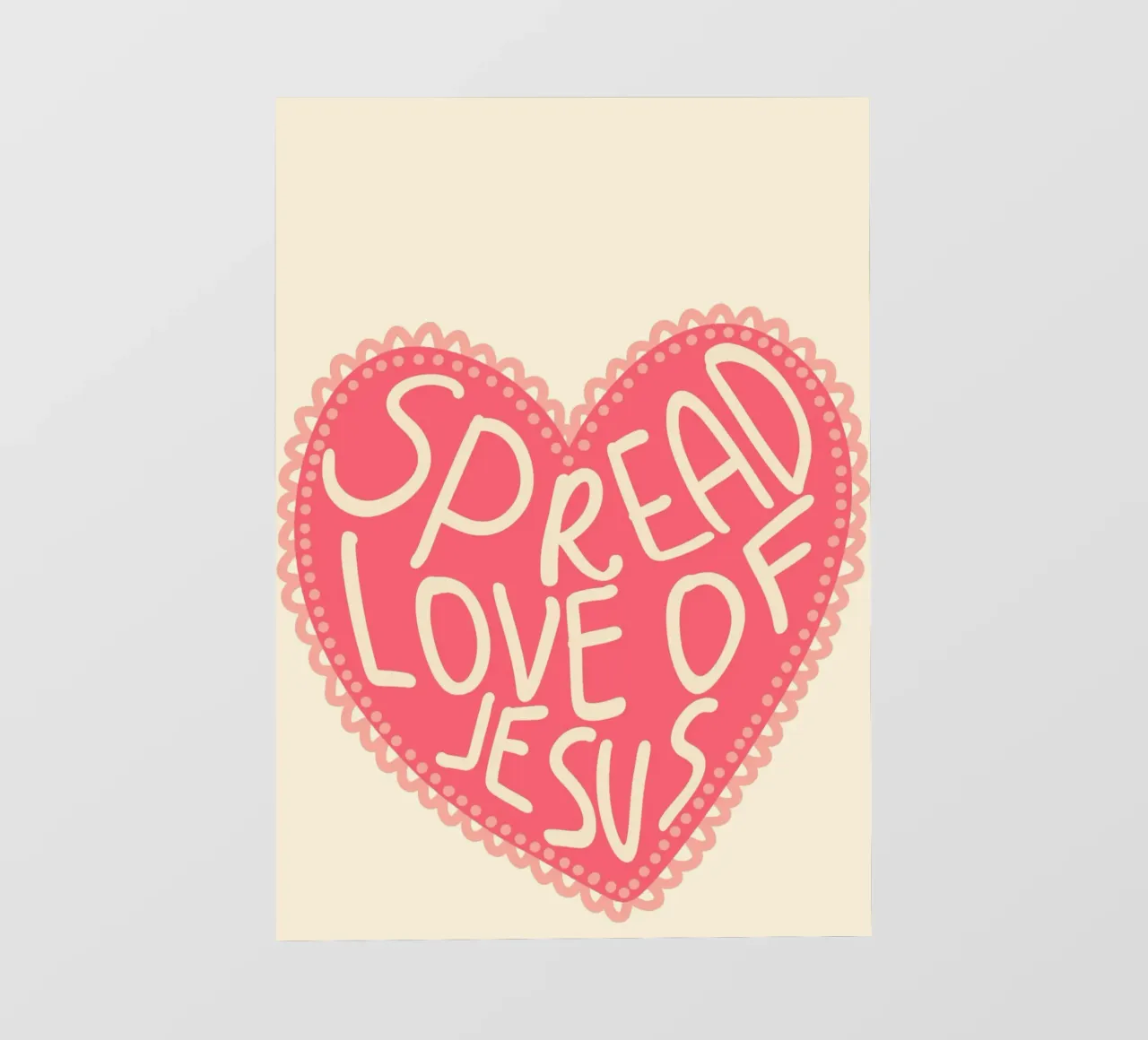 Diffondere l'amore di Gesù Cuore cristiano Poster telo in pvc da vintagepod