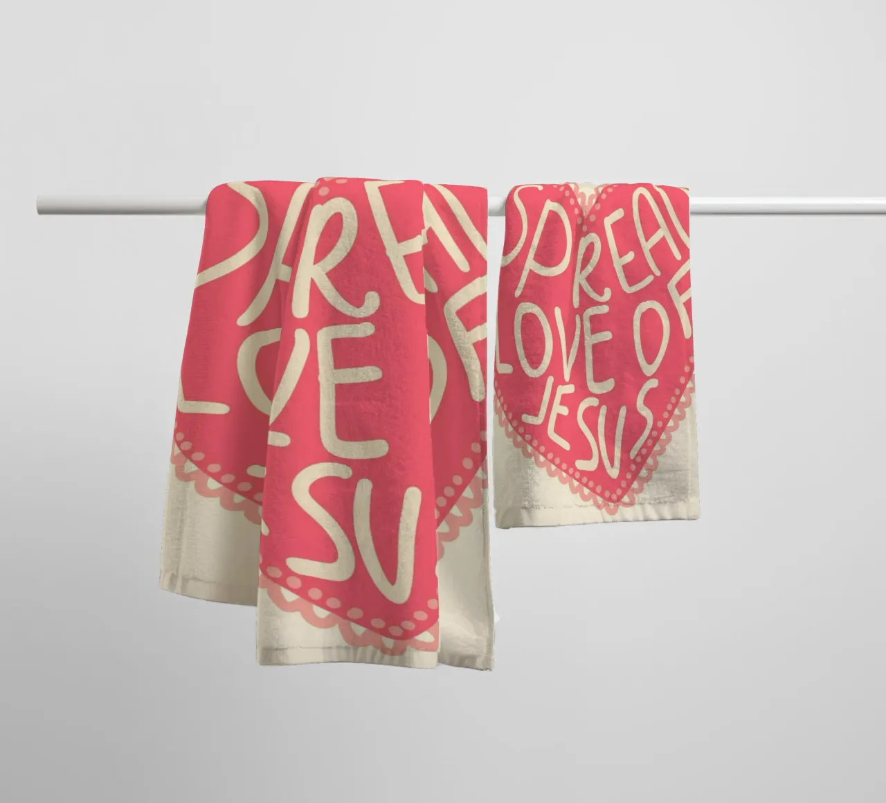 Diffondere l'amore di Gesù Cuore cristiano Poster asciugamano da bagno da vintagepod