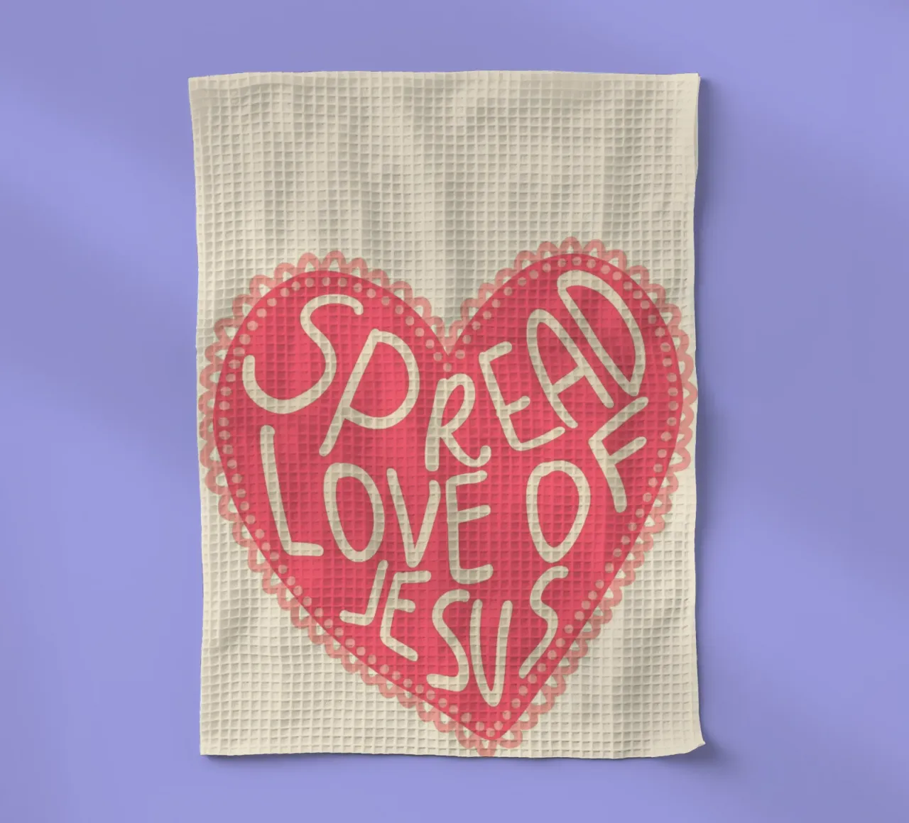 Diffondere l'amore di Gesù Cuore cristiano Poster canovaccio da cucina da vintagepod