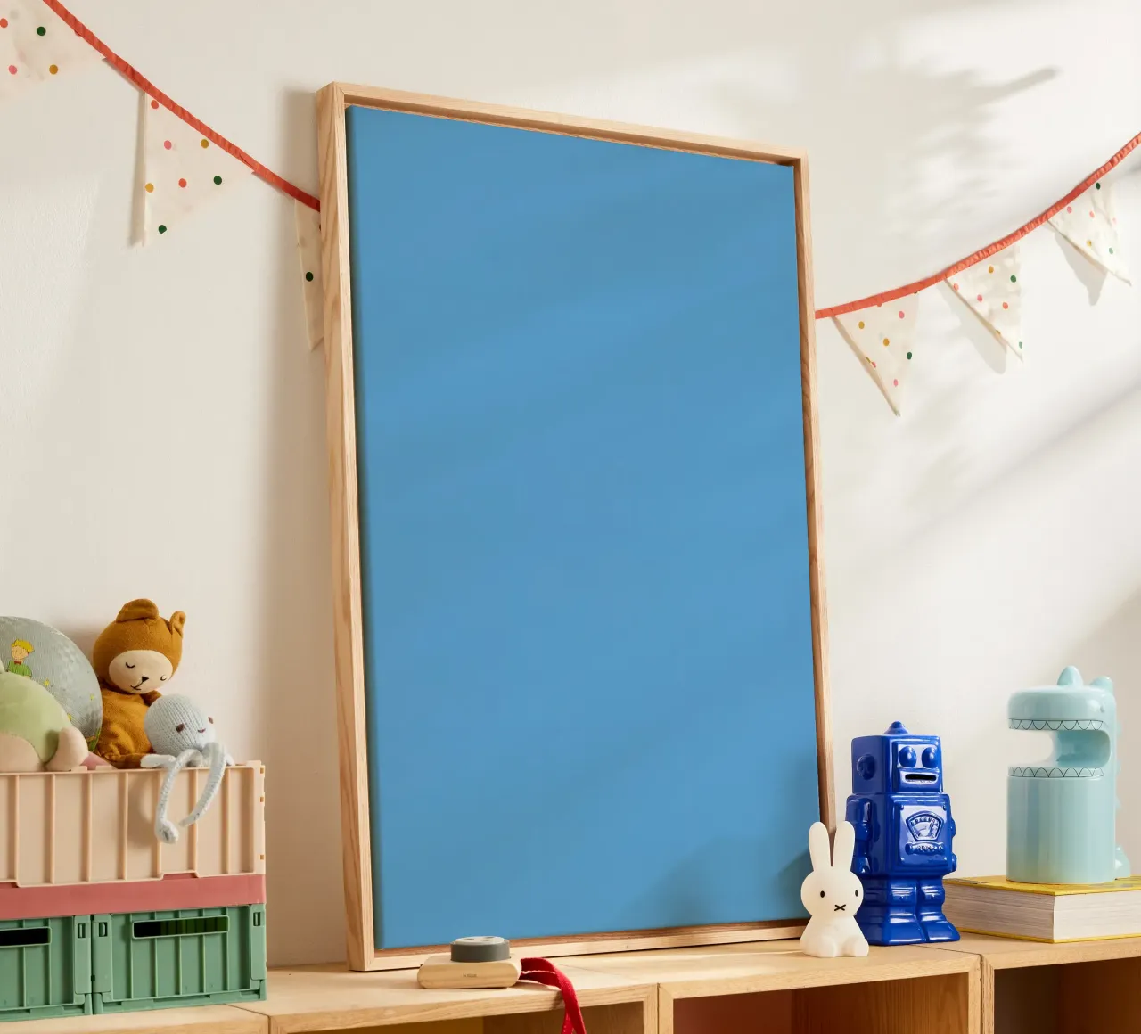 Light Blue Solid Color Background canvas with Floater frame by DesignDoodle