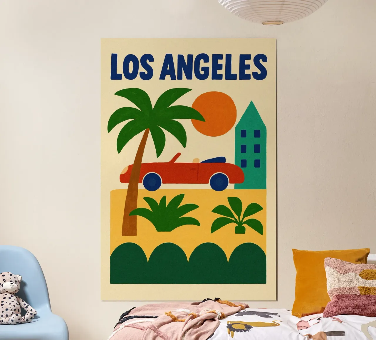 Cabriolet rossa a Los Angeles poster con telaio in plastica da JETLAG | affiches voyage
