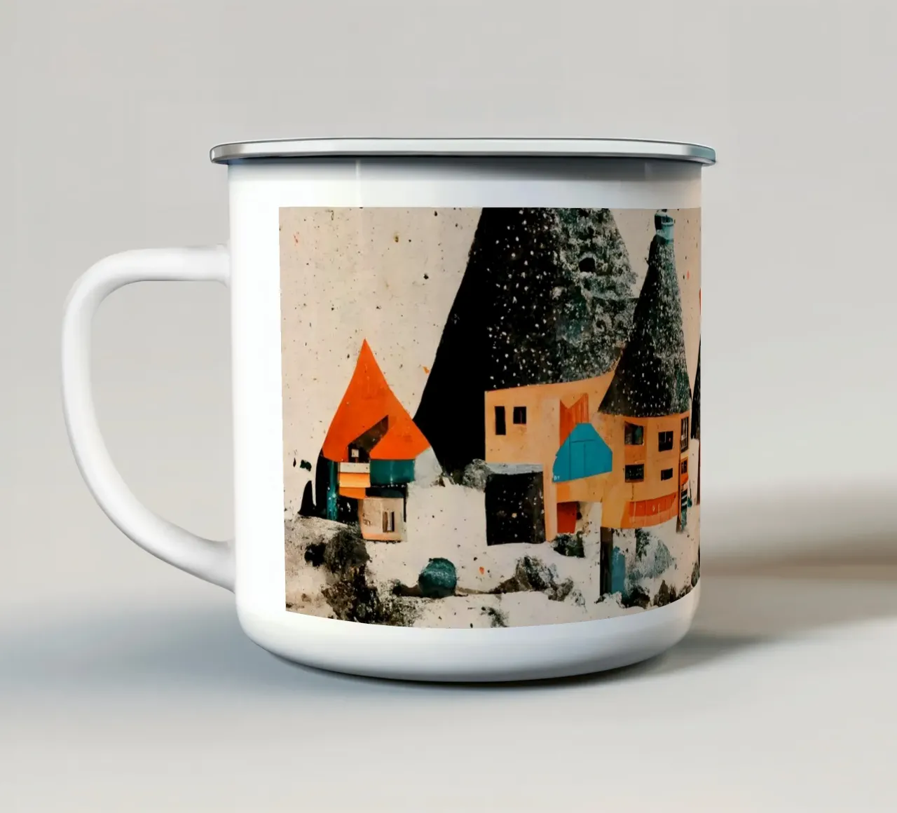Tiny Village tazza in smalto da treechild