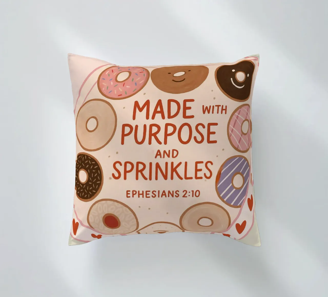 Poster con versetti biblici Made with Purpose e Sprinkles cuscino da vintagepod