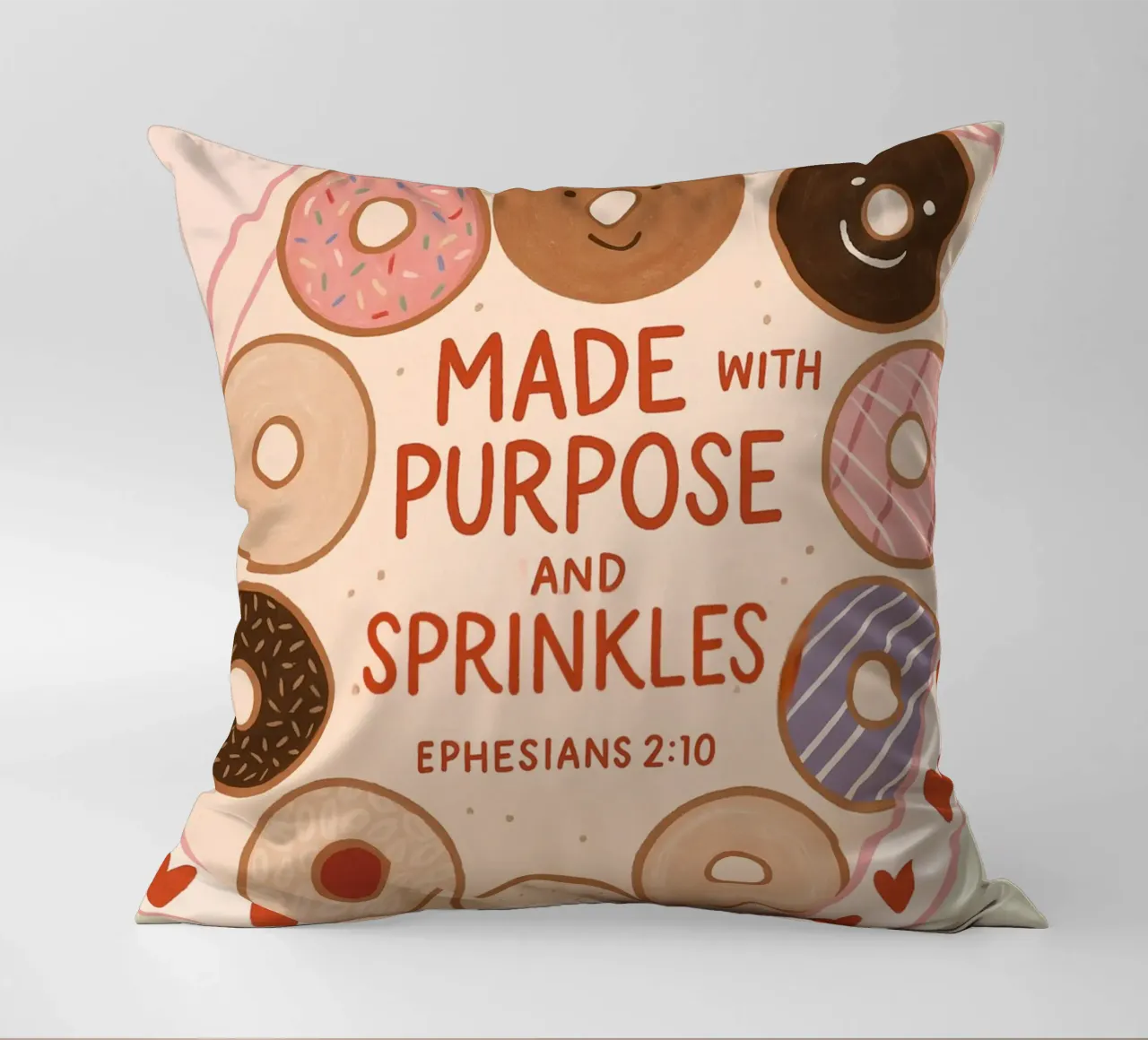 Poster con versetti biblici Made with Purpose e Sprinkles cuscino da vintagepod