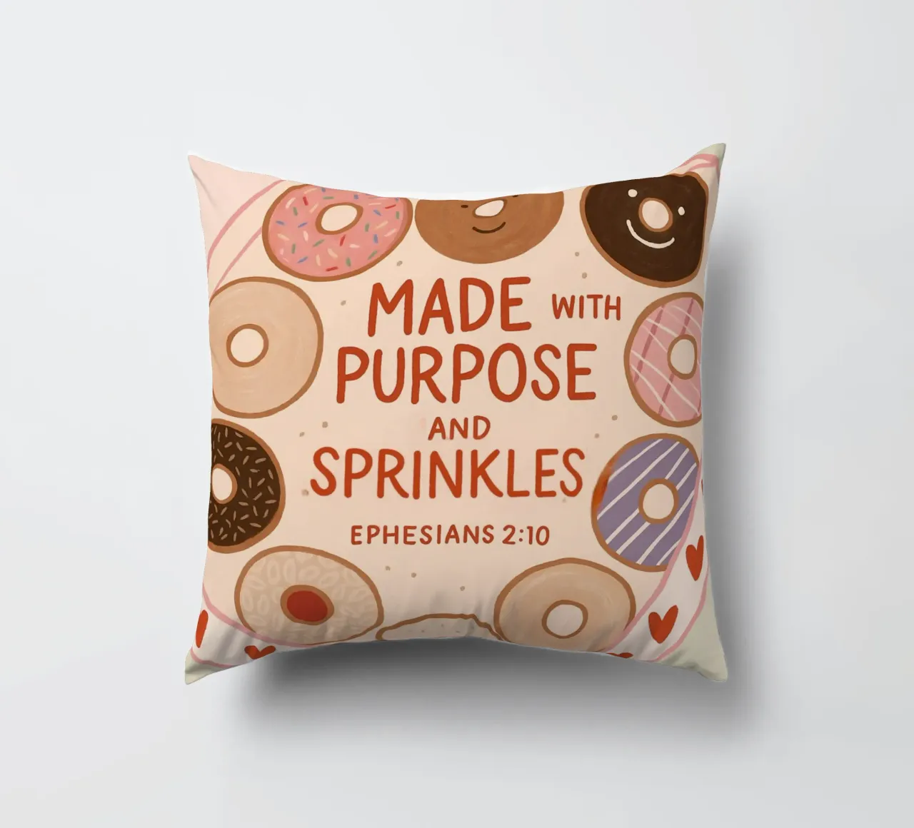 Poster con versetti biblici Made with Purpose e Sprinkles cuscino da vintagepod