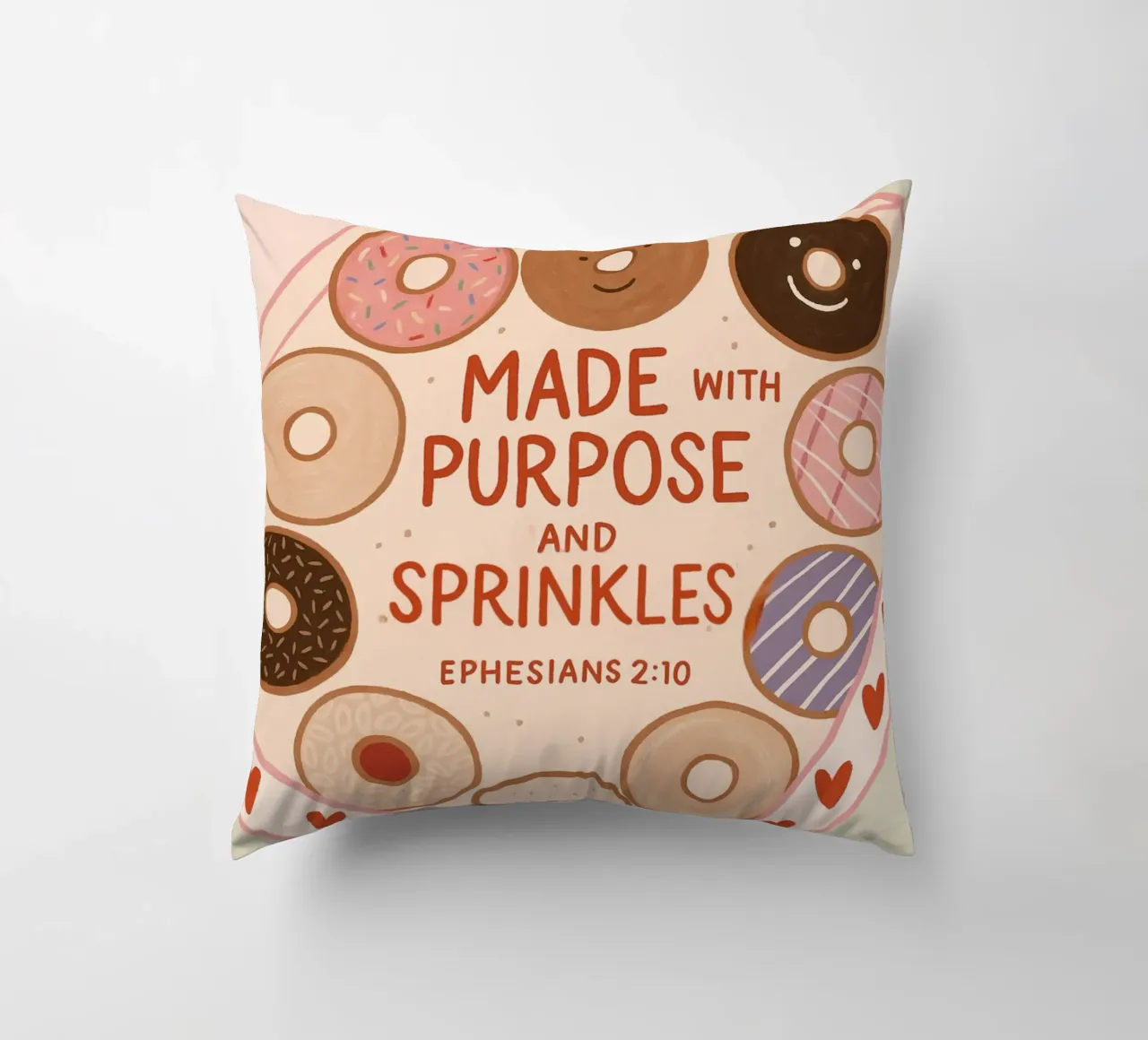 Poster con versetti biblici Made with Purpose e Sprinkles cuscino da vintagepod