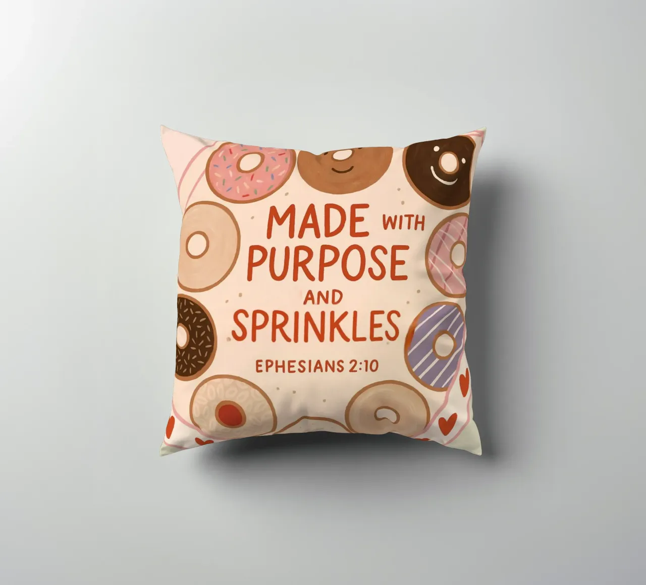 Poster con versetti biblici Made with Purpose e Sprinkles cuscino da vintagepod