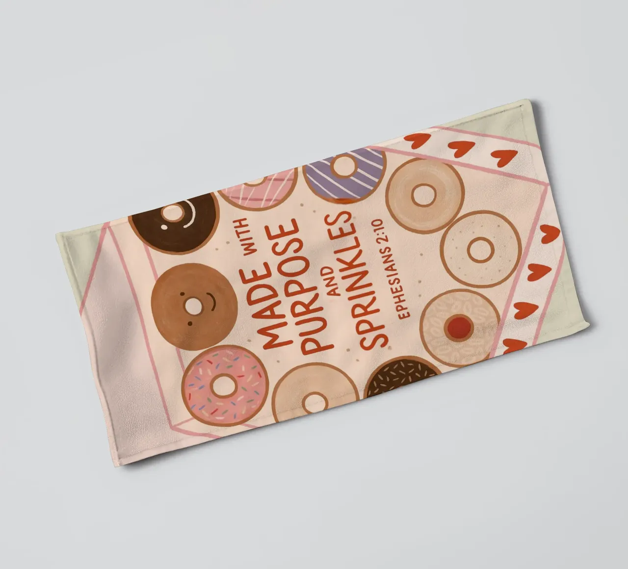 Poster con versetti biblici Made with Purpose e Sprinkles asciugamano da bagno da vintagepod