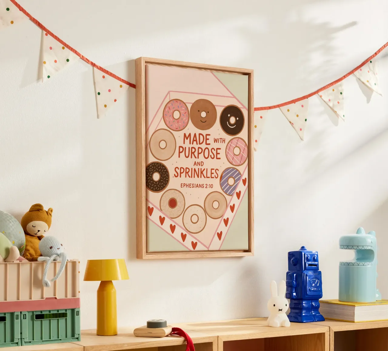 Poster con versetti biblici Made with Purpose e Sprinkles tela con Cornice a cassetta da vintagepod