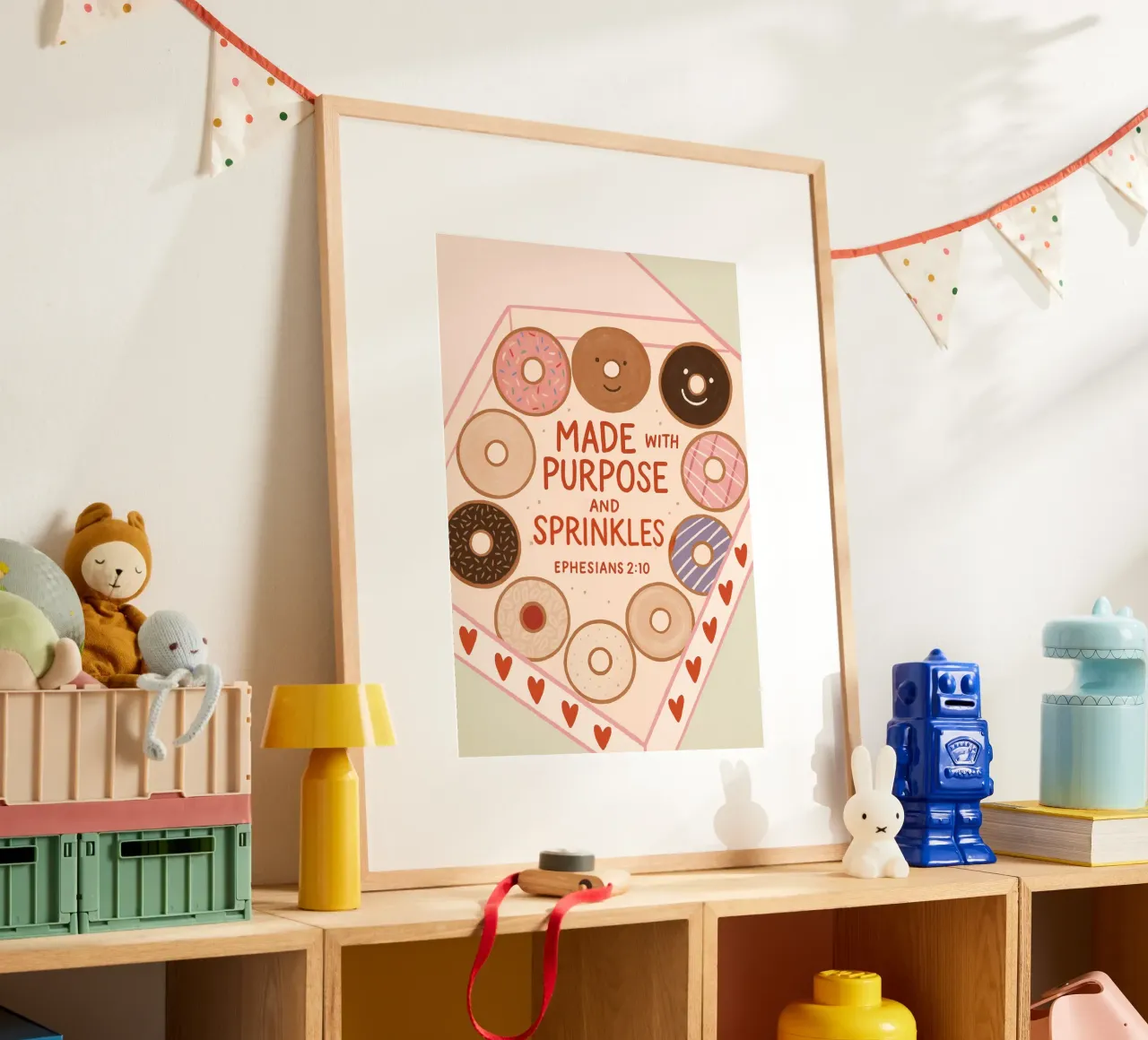 Poster con versetti biblici Made with Purpose e Sprinkles poster con telaio in alluminio da vintagepod