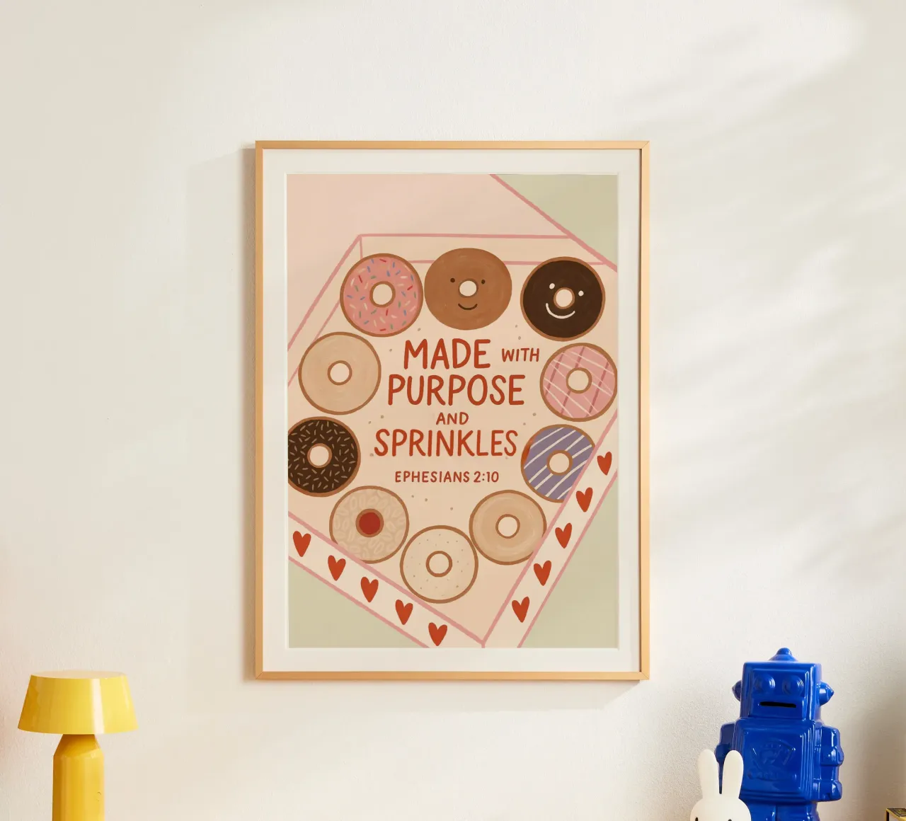 Poster con versetti biblici Made with Purpose e Sprinkles poster con telaio in alluminio da vintagepod