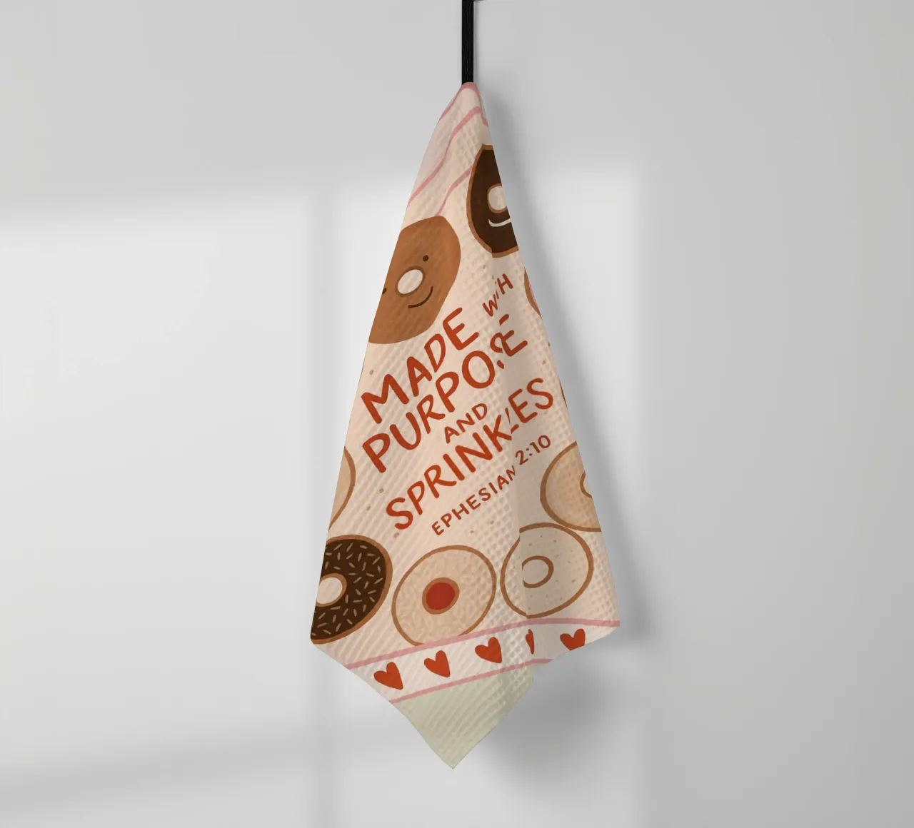 Poster con versetti biblici Made with Purpose e Sprinkles canovaccio da cucina da vintagepod