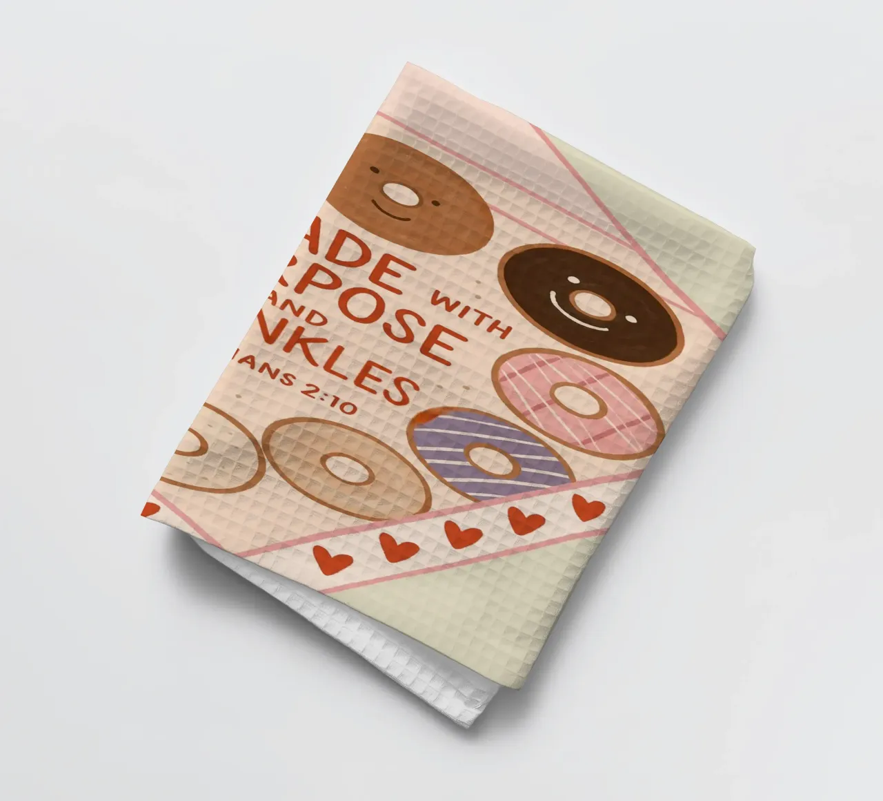 Poster con versetti biblici Made with Purpose e Sprinkles canovaccio da cucina da vintagepod