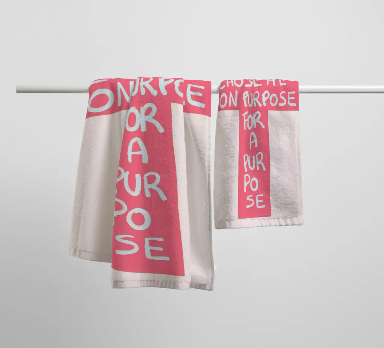 He Chose Me On Purpose For A Purpose Cross Poster towel by vintagepod