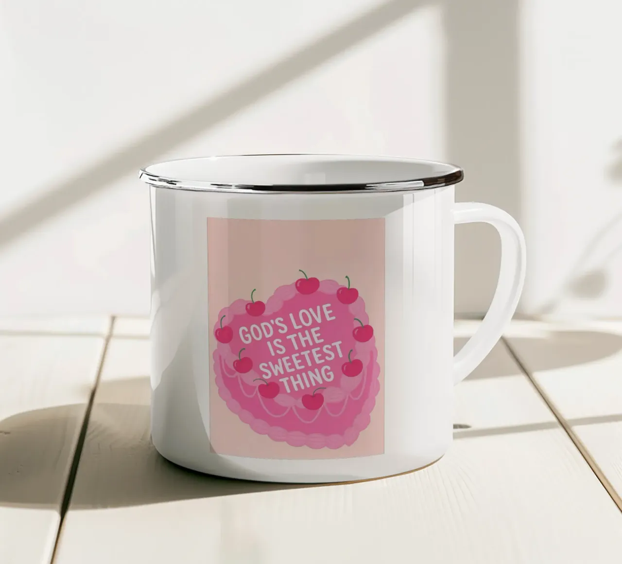 Poster per torte L'amore di Dio è la cosa più dolce tazza in smalto da vintagepod
