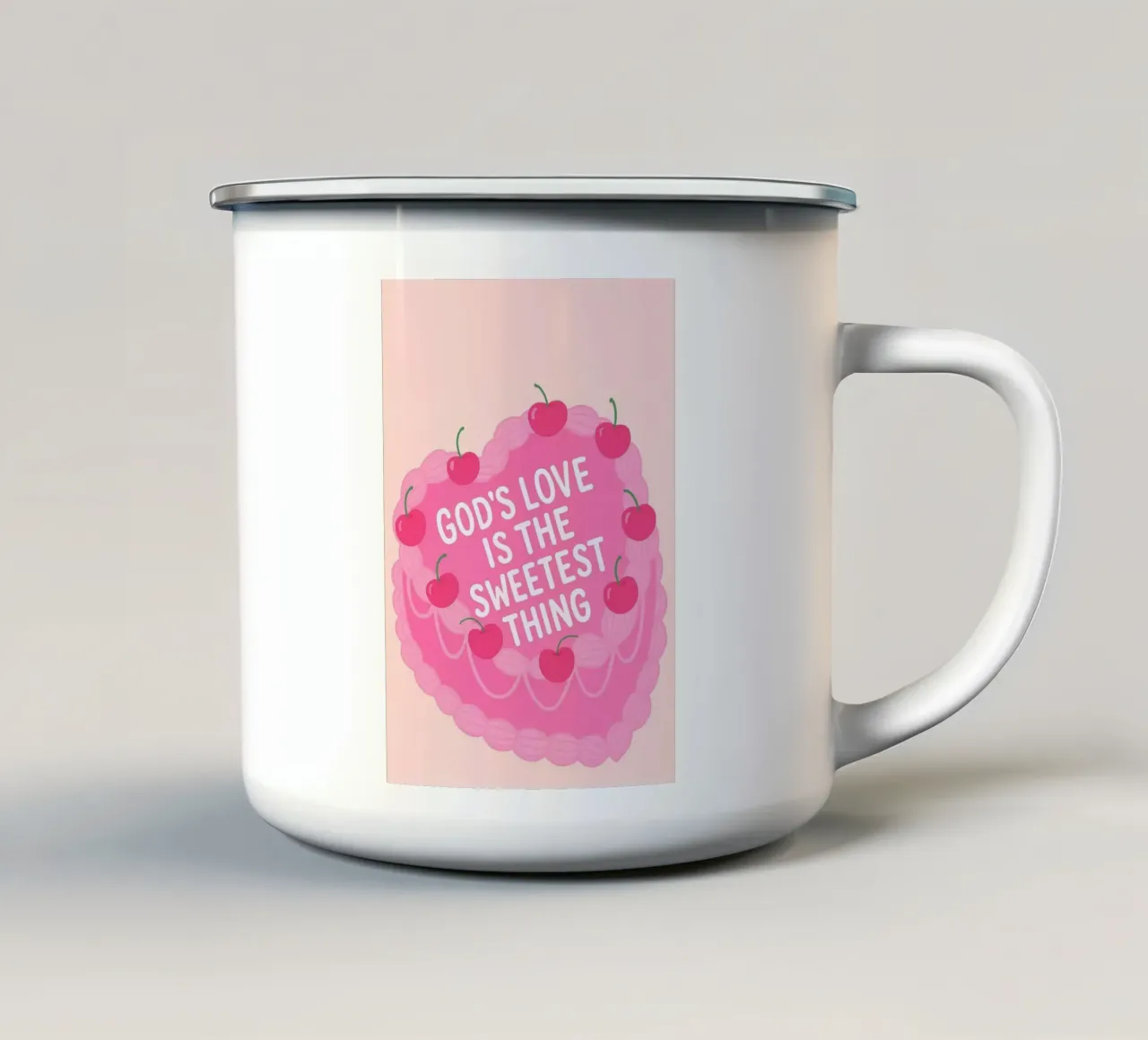 Poster per torte L'amore di Dio è la cosa più dolce tazza in smalto da vintagepod