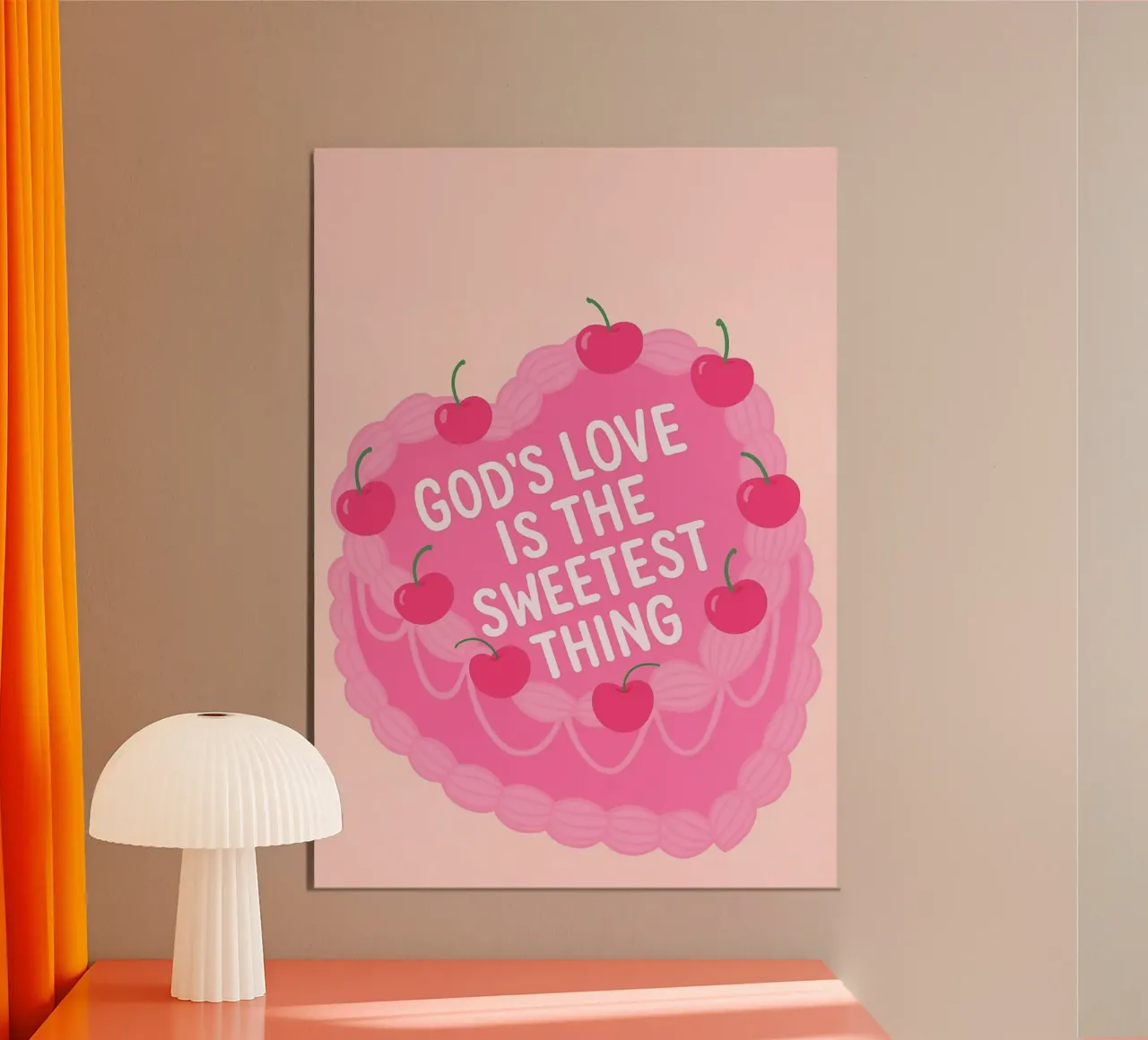 Poster per torte L'amore di Dio è la cosa più dolce poster con telaio in alluminio da vintagepod