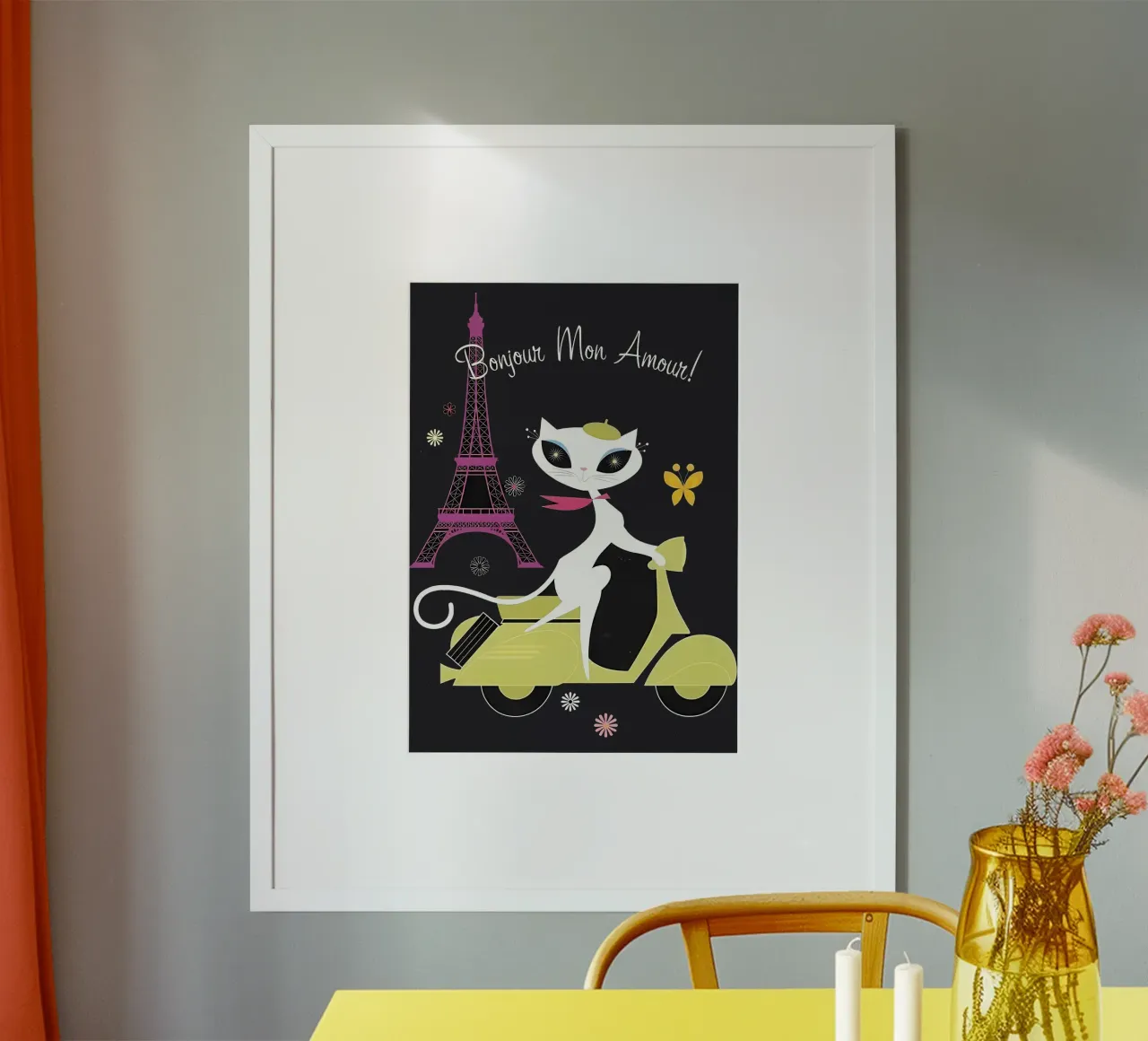 Ciao amore mio poster con telaio in plastica da Arjun