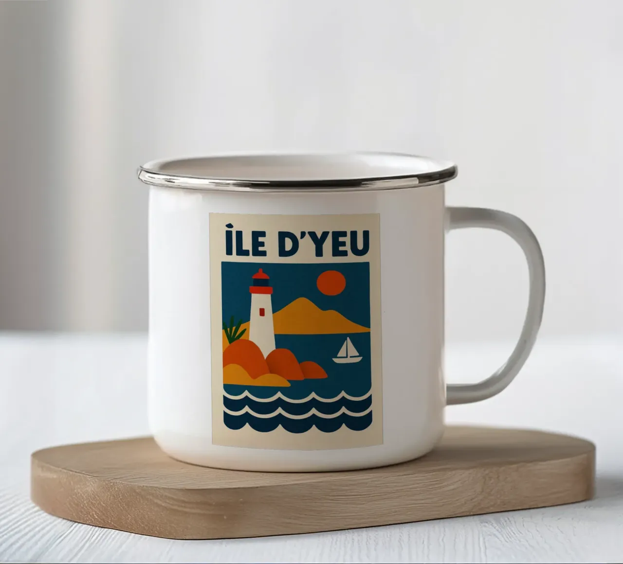 Faro dell'Île d'Yeu tazza in smalto da JETLAG | affiches voyage