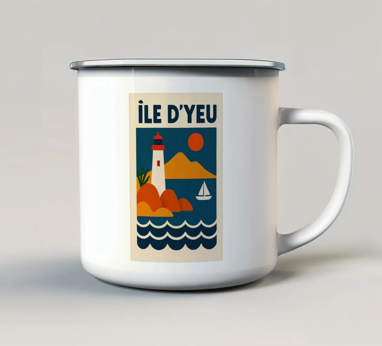 Faro dell'Île d'Yeu tazza in smalto da JETLAG | affiches voyage