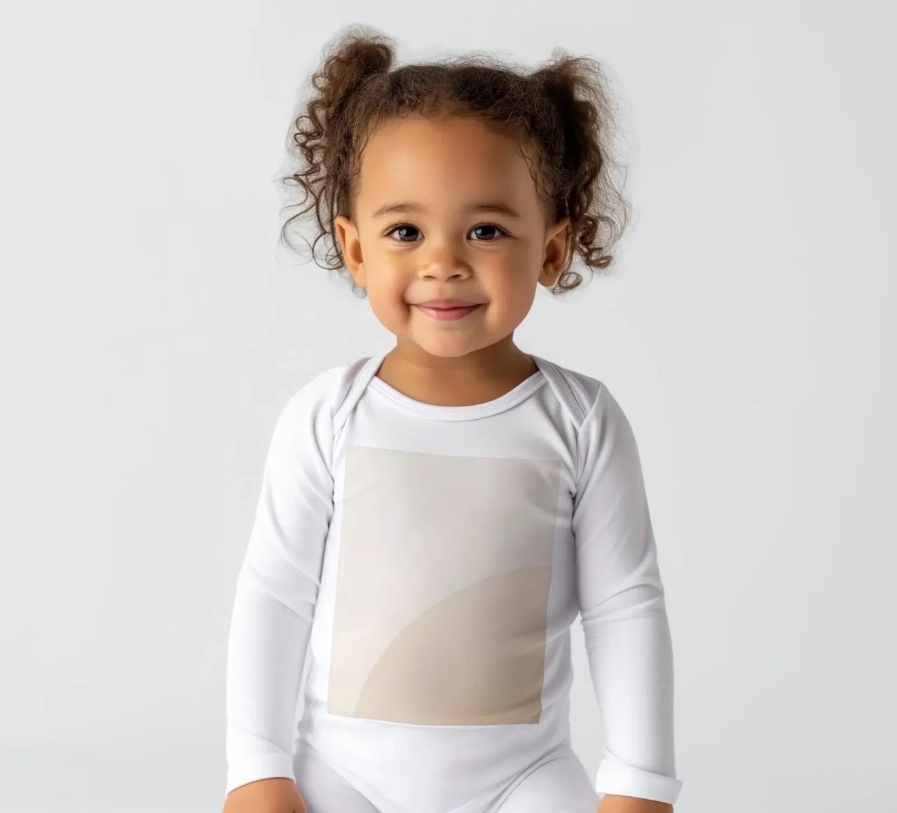 Gradiente Tan con linea curva body neonato maniche lunghe da DesignDoodle