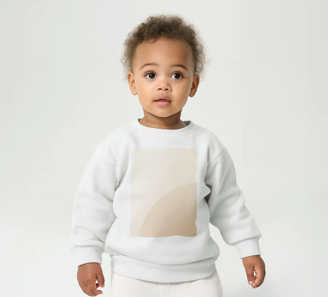 Tan Kleurverloop met Gebogen Lijn baby sweatshirt van DesignDoodle
