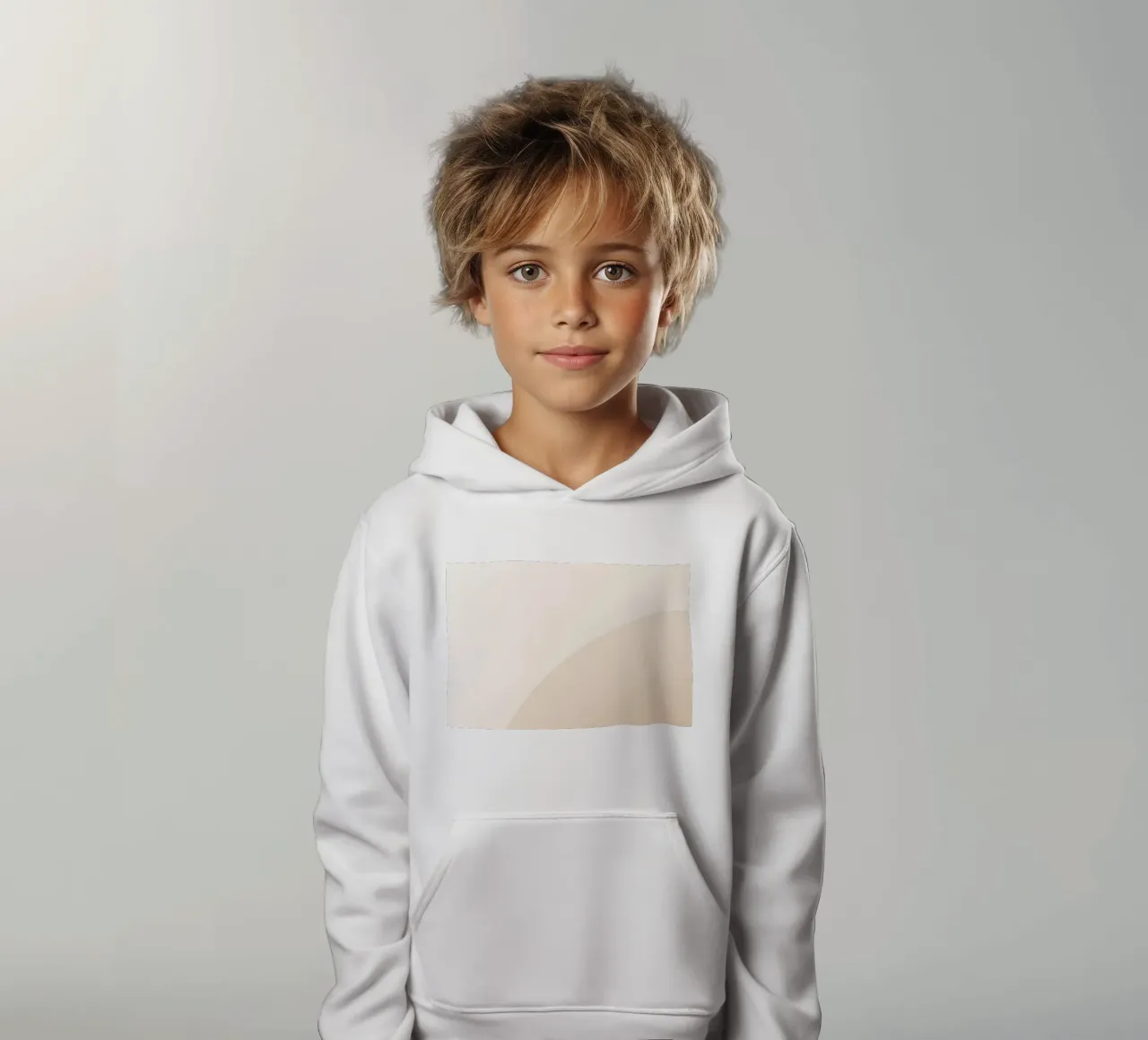 Gradiente Tan con linea curva felpa bambino con cappuccio da DesignDoodle