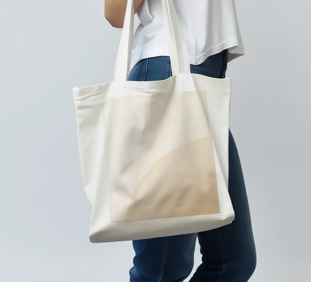 Gradiente Tan con linea curva borsa in juta da DesignDoodle