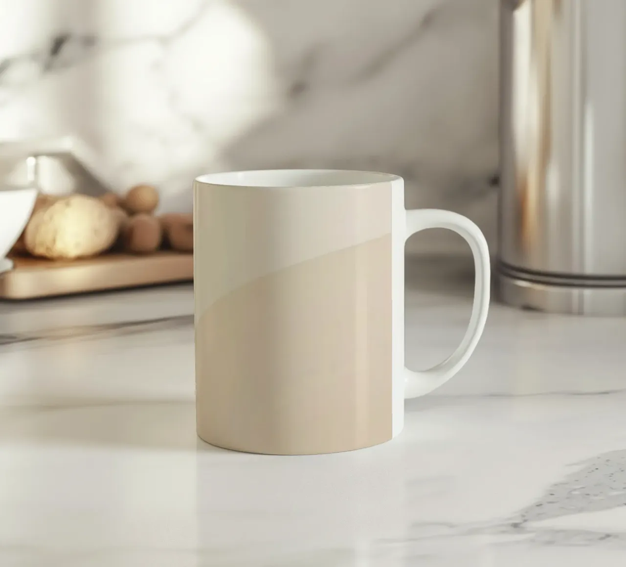 Gradiente Tan con linea curva tazza in ceramica da DesignDoodle