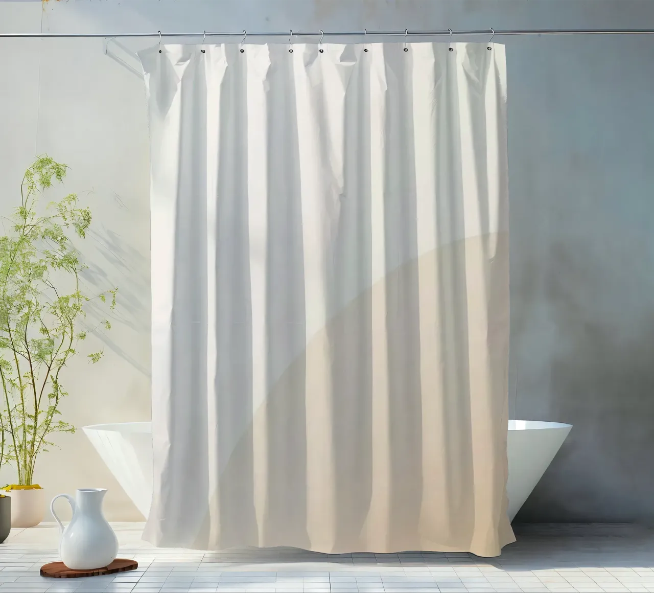 Gradiente Tan con linea curva tenda da doccia da DesignDoodle