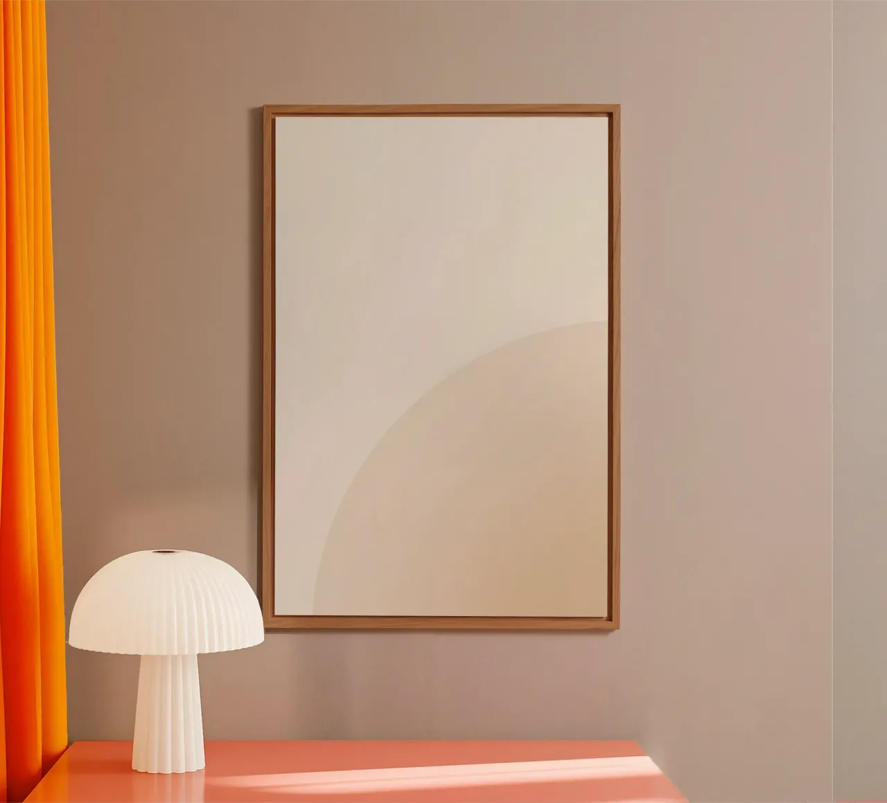 Gradiente Tan con linea curva alluminio dibond da DesignDoodle