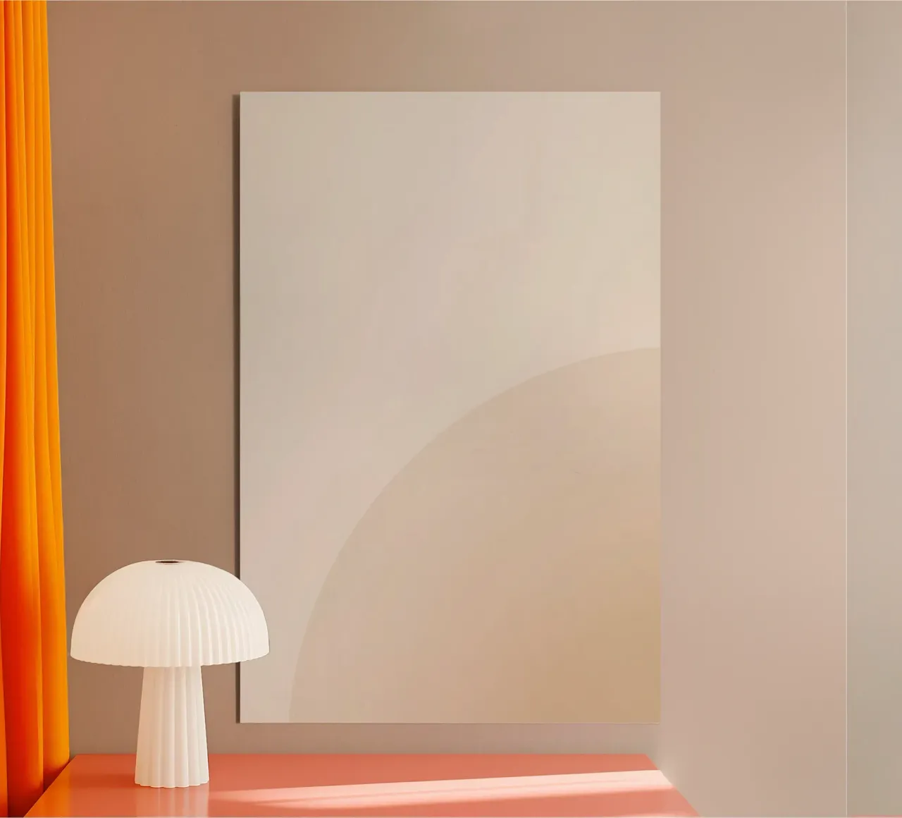 Gradiente Tan con linea curva alluminio dibond da DesignDoodle
