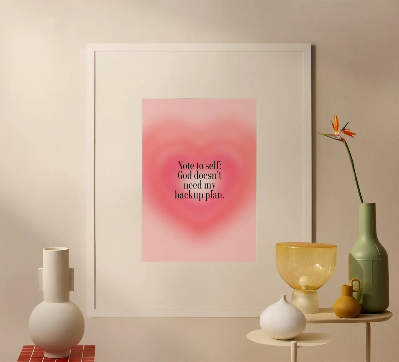 God Doesn't Need My Backup Plan Aura Poster poster with aluminum frame by vintagepod