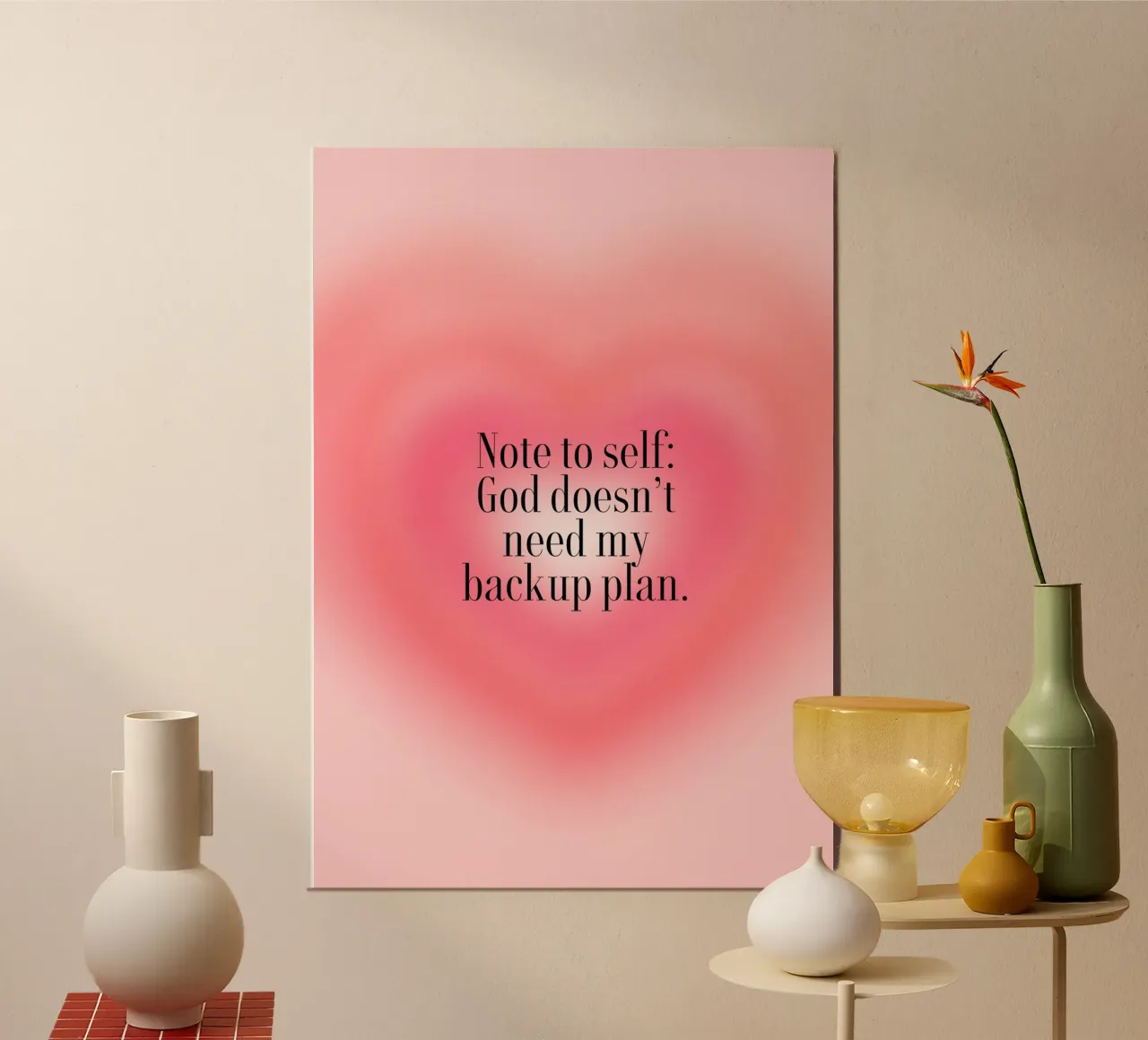 God Doesn't Need My Backup Plan Aura Poster poster with aluminum frame by vintagepod