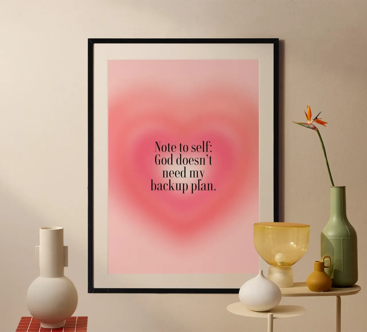 God Doesn't Need My Backup Plan Aura Poster poster with aluminum frame by vintagepod