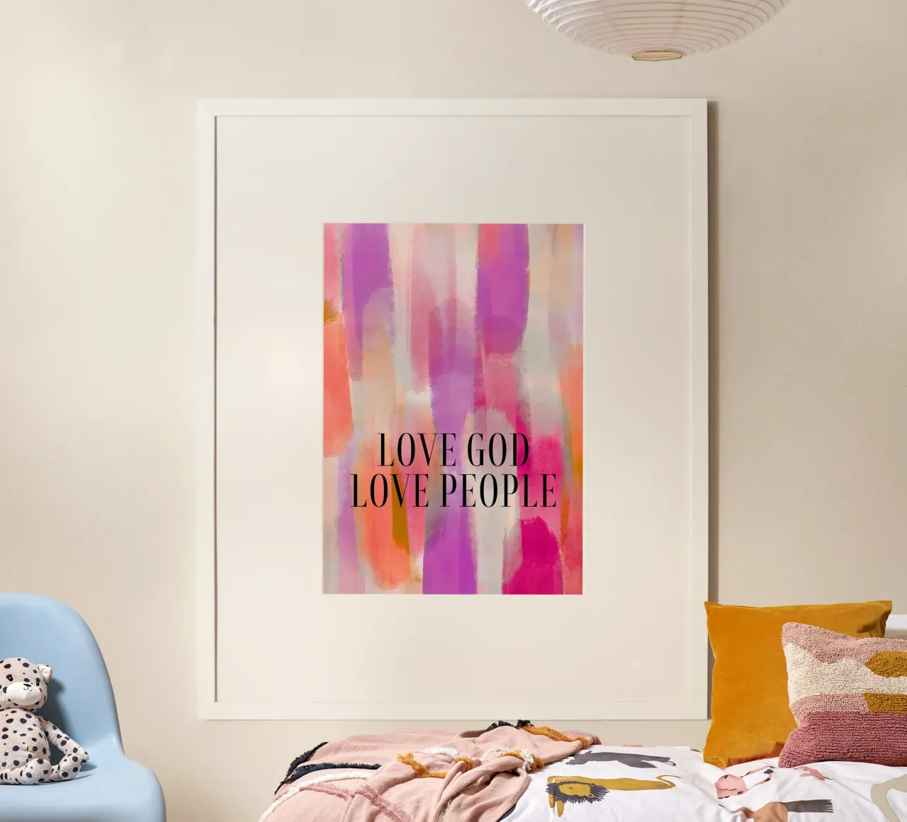 Amore Dio Amore Persone Astratto Pennellata Poster poster con telaio in plastica da vintagepod