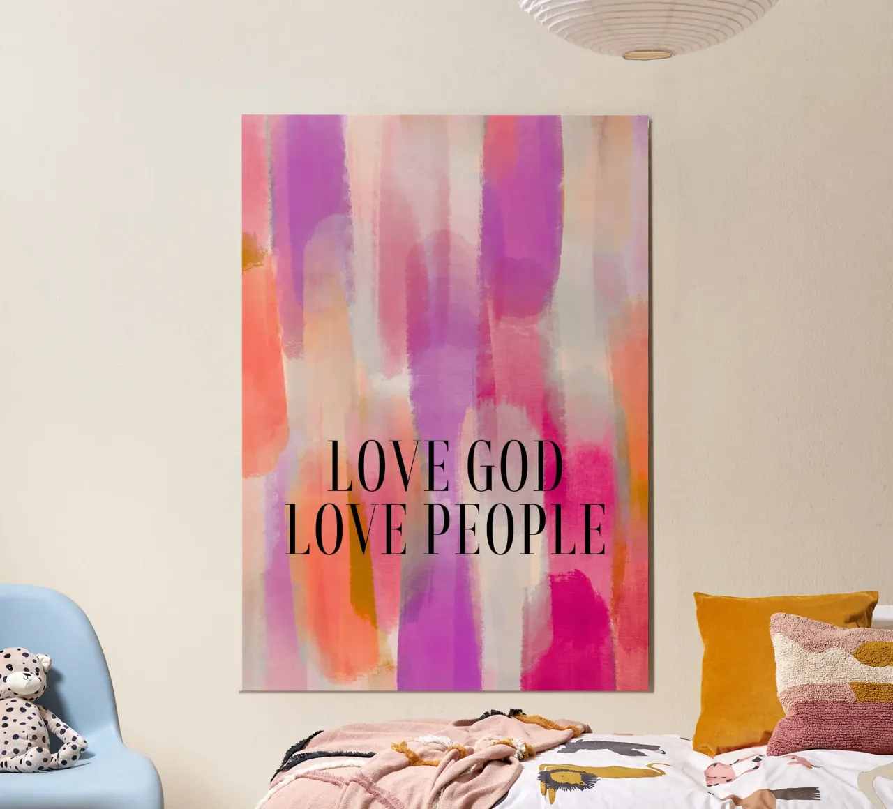 Amore Dio Amore Persone Astratto Pennellata Poster poster con telaio in plastica da vintagepod