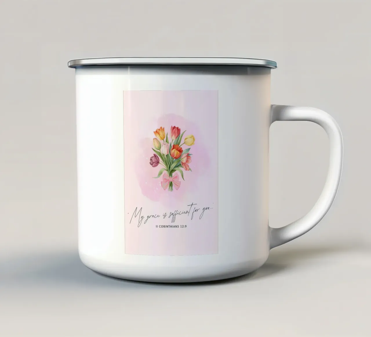 La mia grazia è sufficiente per voi II Corinzi 12:9 tazza in smalto da vintagepod