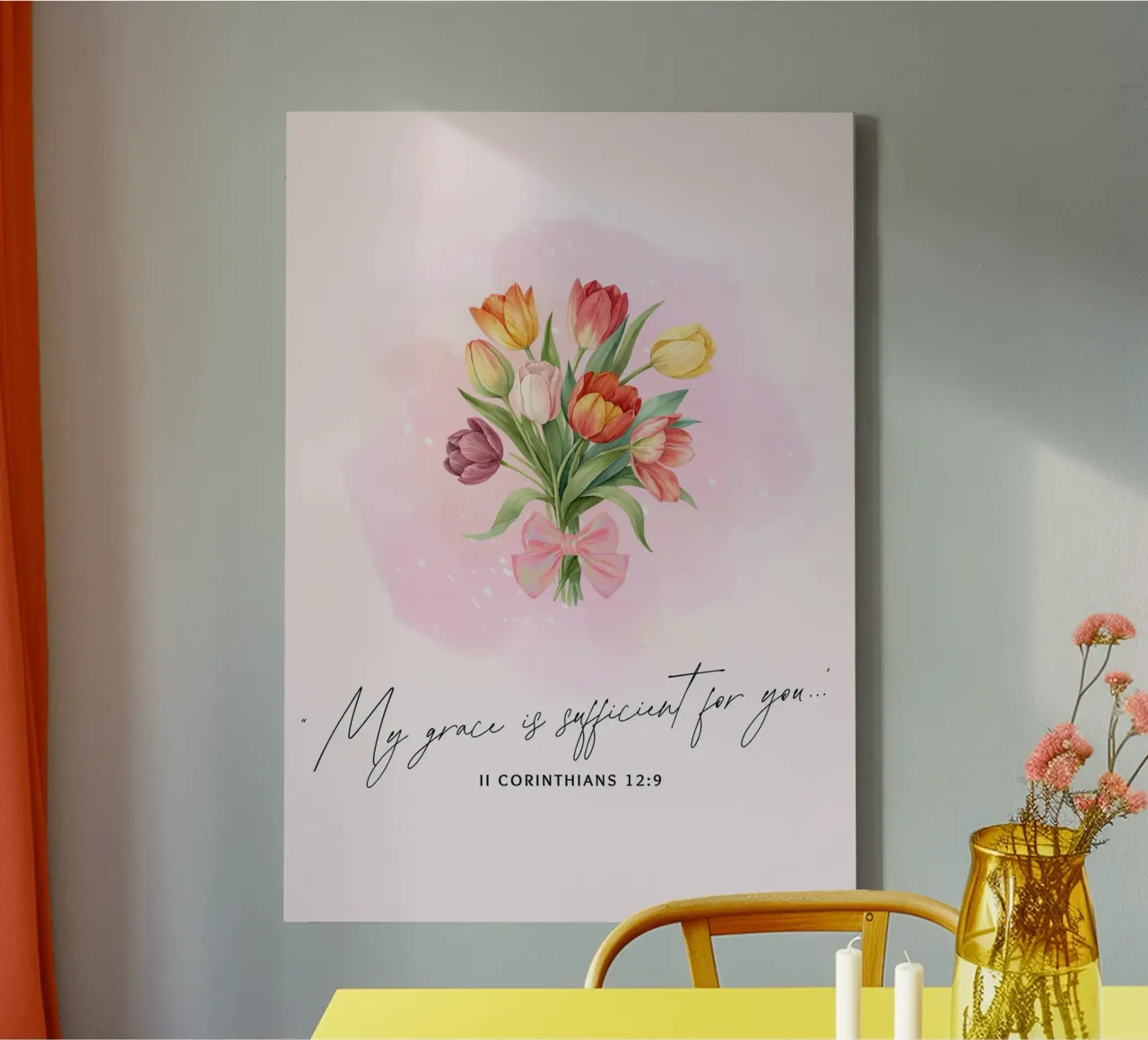 My Grace Is Sufficient For You II Corinthians 12:9 canvas with Floater frame by vintagepod