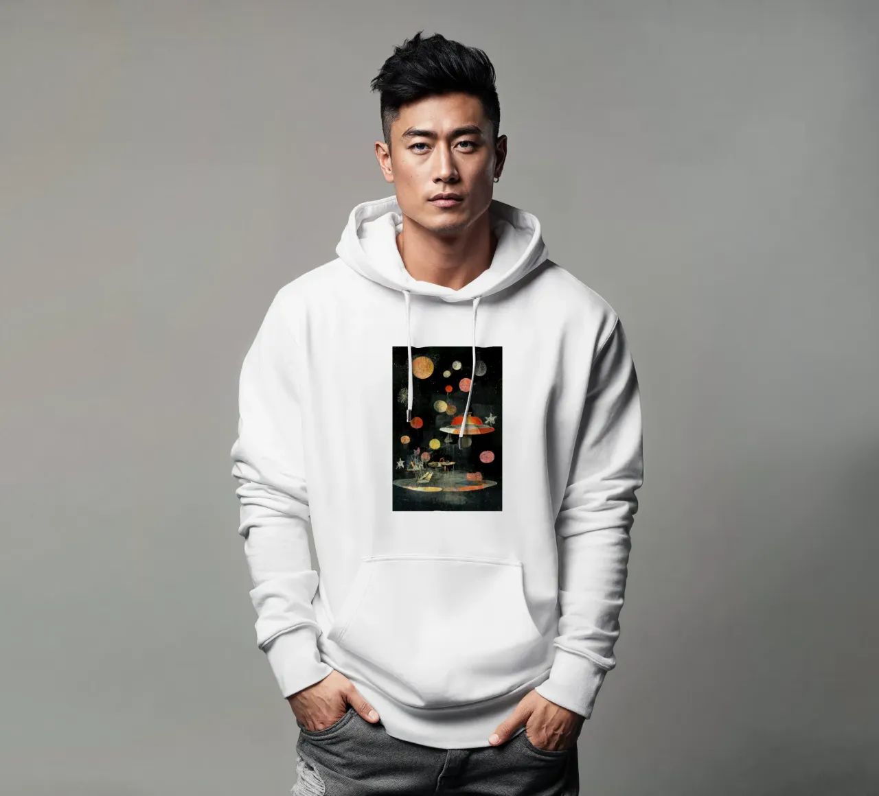 Back to The Planets felpa con cappuccio da treechild