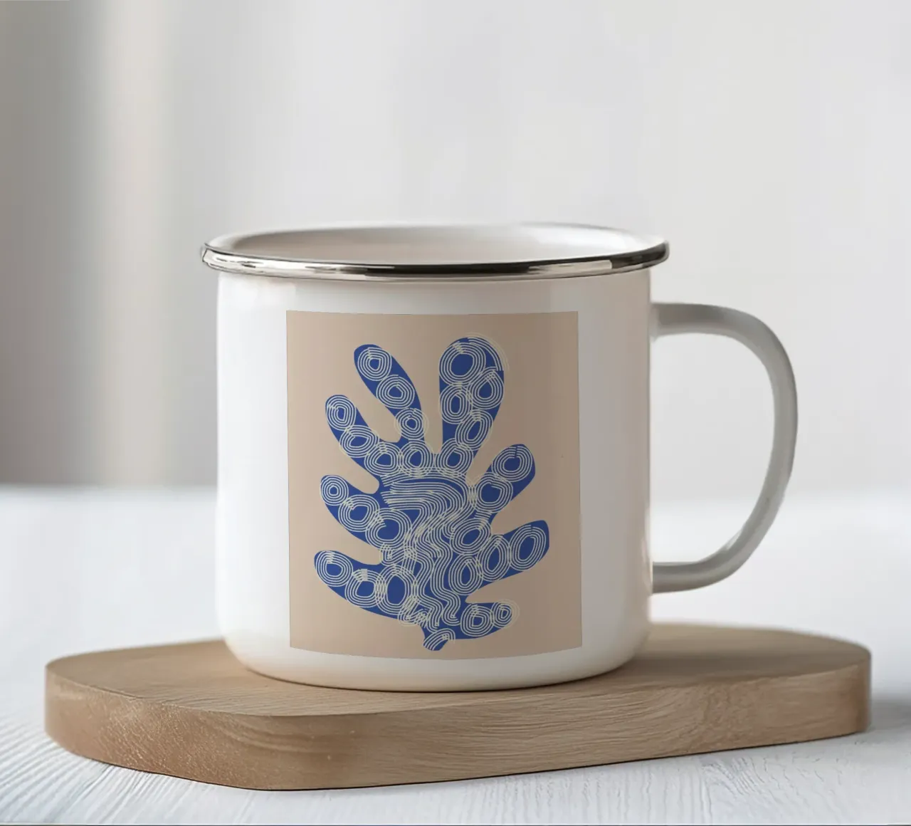 Line art corallo tazza in smalto da Little Dean