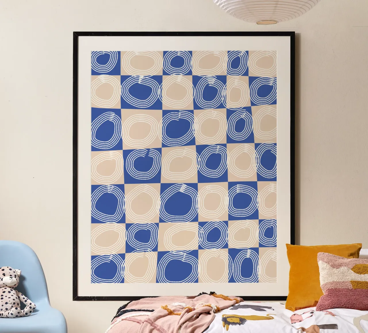 Controllo dei tratti di linea poster con telaio in alluminio da Little Dean